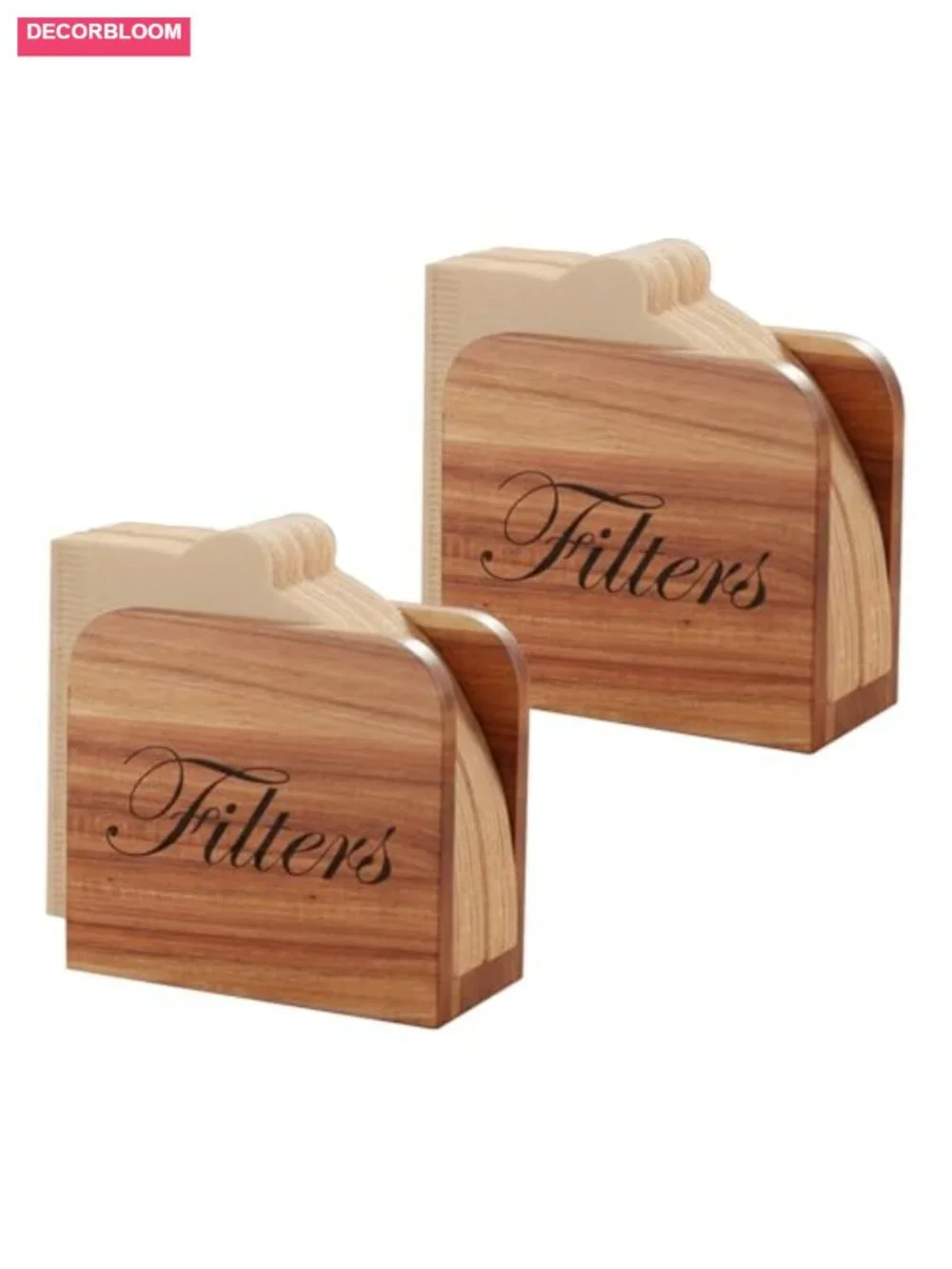 Wooden Coffee Filter Holder with Stand, Farmhouse Kitchen Counter Organizer,